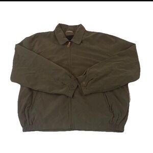 London Fog Men's Olive Green Lightweight Bomber Jacket XL Full Zip Collar